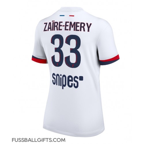 Paris Saint-Germain Warren Zaire-Emery #33 Fußballbekleidung Auswärtstrikot Damen 2025-26 Kurzarm